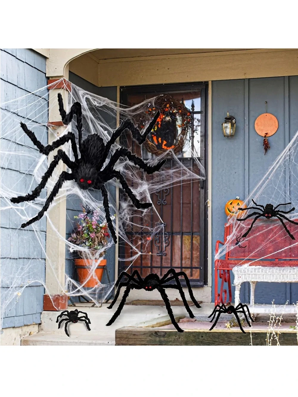 Giant Black Spider Halloween Hanging Decoration - 6.6ft